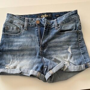 Indigo Rein Distressed Blue Jean Shorts